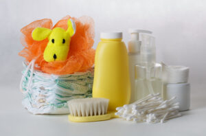 hygiene kit for a small child. closeup